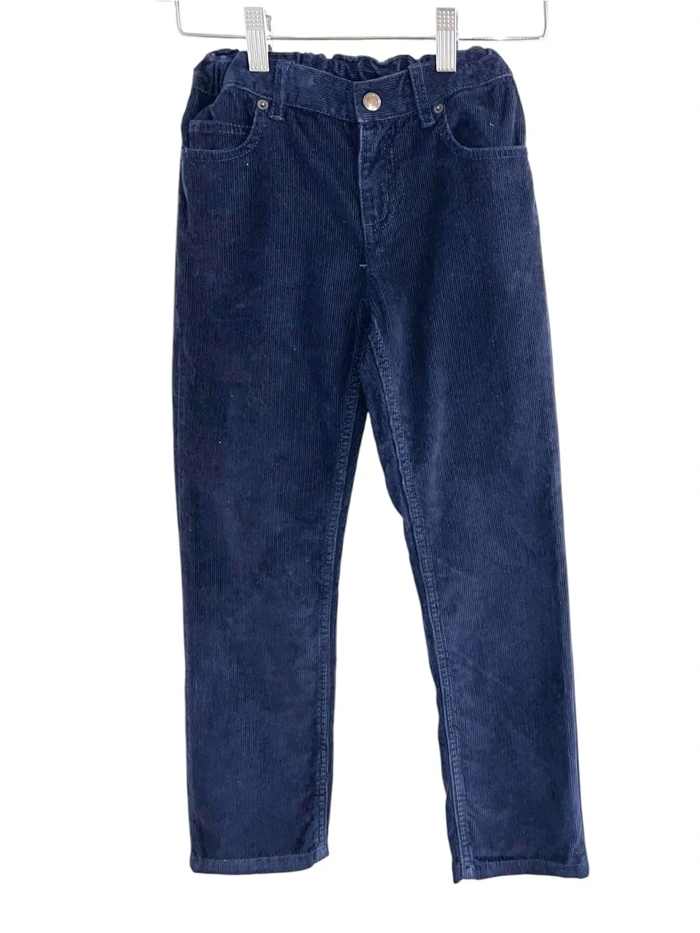 Petit Bateau Navy Velour Elastic Waist Corduroy VELVOUR Navy Blue Pants Youth 8
